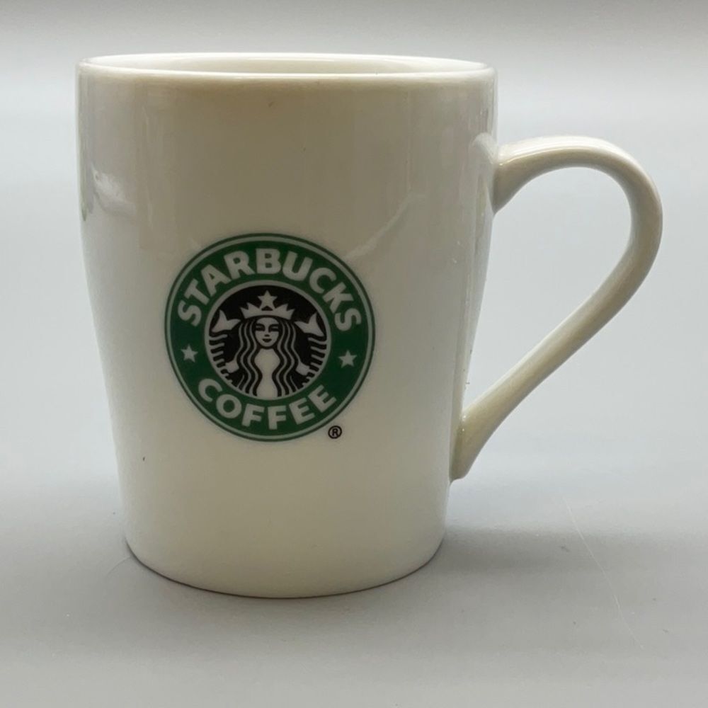 Starbucks White and Green Small Classic Coffee Tea Mug